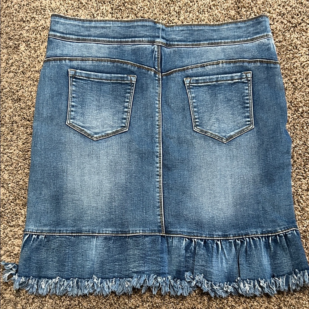 NWT Coco + Carmen Blue Denim Midi Skirt - Picture 6 of 9